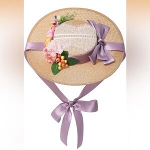 Elegant Tan and Purple Girls Hat